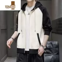 YANXU拼色连帽开衫中山卫衣男士美式潮牌秋天男款外套上衣服