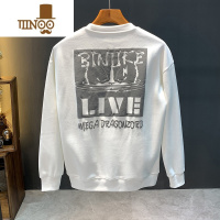 YANXU2023年新款卫衣男潮牌ins高端印花宽松休闲套头圆领上衣服