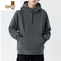 YANXU半拉链卫衣男款ins潮牌长袖t恤上衣秋季新款连帽外套男士