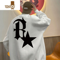 YANXU2023新款秋季圆领上衣男外套美式复古卫衣男士港味风潮牌情侣装