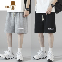 YANXU灰色运动休闲短裤男生宽松大码简约潮牌高街卫裤五分裤子夏季薄款