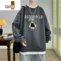 YANXU假卫衣男2023新款美式卡通印花初中学生上衣服潮牌男装
