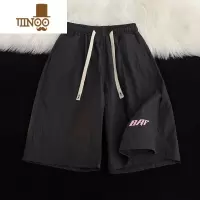 YANXU美式直筒松紧抽绳速干沙滩短裤男士夏季薄款五分篮球运动宽松裤子