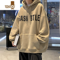 YANXU连帽卫衣男款冬季加绒加厚潮牌宽松上衣服款2023新款套头外套