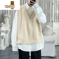 YANXU假长袖衬衫男ins潮流痞帅宽松内搭衬衣港风休闲百搭上衣