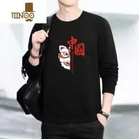 YANXU男士卫衣国潮流上衣服新款百搭圆领大码长袖T恤加绒套头衫