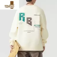 YANXU圆领卫衣男生2023新款潮牌假宽松休闲上衣服外套
