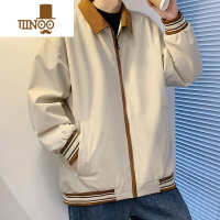 YANXU夹克男款韩版宽松帅气翻领上衣服青少年男款潮流百搭休闲外套