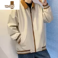 YANXU夹克男款韩版宽松帅气翻领上衣服青少年男款潮流百搭休闲外套