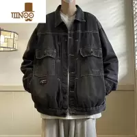 YANXU工装牛仔外套男款美式复古痞帅夹克感潮牌宽松休闲上衣服