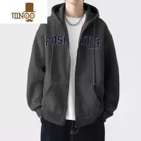 YANXU美式潮牌外套男2023新款宽松连帽开衫卫衣拉链休闲夹克