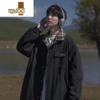 YANXU日系外套男宽松工装假夹克港风潮牌复古男生休闲上衣服