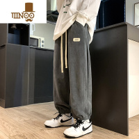 YANXU休闲裤男夏季薄款宽松束脚阔腿长裤男生美式潮牌工装九分裤子男款