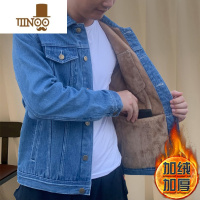 YANXU2023年新款男士牛仔衣加绒加厚保暖翻领夹克休闲多口袋外套