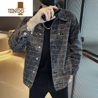 YANXU痞帅感潮牌翻领牛仔夹克男潮流宽松2023新款韩版百搭外套
