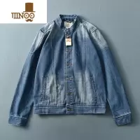 YANXU复古做旧机车至爱美式工装立领百搭牛仔夹克水洗工艺外套男潮