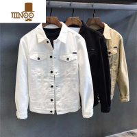 YANXU新款纯色牛仔外套男韩版潮流帅气工装夹克潮牌休闲日系上衣