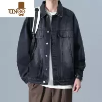 YANXU美式复古牛仔外套男士宽松百搭工装休闲上衣服潮流男生夹克