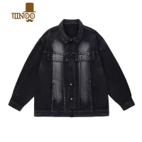 YANXU情侣装ins复古水洗做旧牛仔外套感潮牌美式宽松搭男女夹