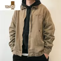 YANXU美式vintage外套男士秋季复古牛仔夹克做旧水洗潮底特律古着上衣