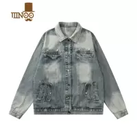 YANXUF383 2023AW国潮做旧工装休闲星星细节百搭牛仔夹克外套男女
