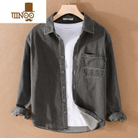 YANXU新款男士工装牛仔衬衫夹克日系休闲潮流外穿衬衣外套上衣男