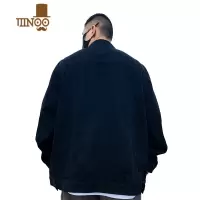 YANXU2023新款黑色牛仔外套大码男装加肥加大胖子夹克宽松