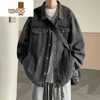 YANXU水洗复古牛仔外套男士痞帅潮牌美式潮流休闲男新款工装夹克