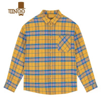 YANXU2023款美式复古格子衬衫男女港风宽松休闲情侣衬衣外套上衣潮