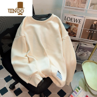 YANXU拼接假薄款圆领卫衣男2023年新款宽松bf港风外套上衣潮