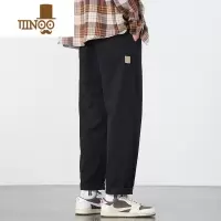 YANXU工装休闲裤男士潮牌秋季直筒宽松阔腿2023新款男生九分长裤子