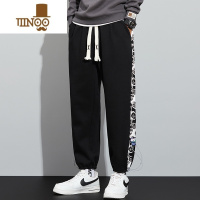 YANXU裤子男士宽松直筒运动卫裤潮秋天百搭束脚痞帅男款休闲长裤