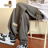 YANXU裤子男款夏季宽松大码垂感束脚运动卫裤男士薄款冰丝休闲长裤