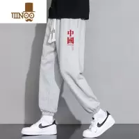 YANXU裤子男士宽松束脚百搭国潮休闲长裤秋天男款灰色运动卫裤潮