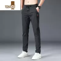 YANXU休闲裤男士夏季薄款修身直筒九分裤2023新款垂感潮牌运动裤子