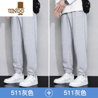 YANXU卫裤男士款潮牌运动休闲长裤男生宽松百搭束脚工装裤子