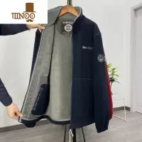 YANXU挪威加绒加厚保暖抓绒衣双层棉衣厚夹克外套寒立领多口袋有大码