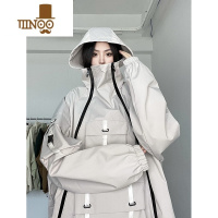 YANXU美式机能连帽冲锋衣男秋季情侣款潮牌工装夹克设计感小众拉链外套