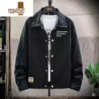 YANXU男士外套2023新款潮流秋装上衣服休闲加绒工装牛仔夹克男款