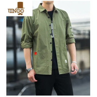 YANXU2022秋装户外工作服衬衫男薄款长袖电焊工防烫耐磨上衣男外套