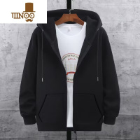 YANXU男士连帽开衫卫衣男冬季加绒休闲拉链男士运动上衣韩版外套