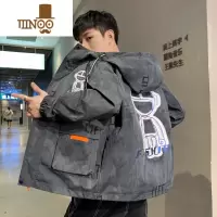 YANXU外套男韩版潮流工装夹克帅气百搭休闲褂子痞帅冲锋风衣