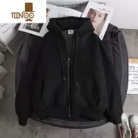 YANXU男人干活穿的工作服耐脏耐磨加绒保暖连帽开衫卫衣上班工地建筑工