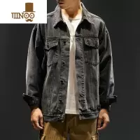 YANXU2023秋季牛仔衣外套男宽松大码上衣潮牌美式复古男款工装夹克