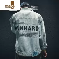 YANXU2022年春季新款牛仔外套男宽松潮牌工装夹克大码韩版潮流休闲上衣
