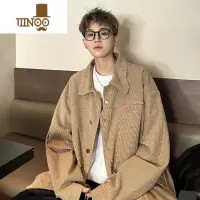 YANXU华夫格外套男生2023新潮牌穿搭宽松休闲衣服装衬衫夹克