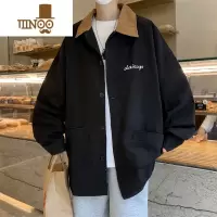 YANXU日系复古撞色翻领工装外套男秋季新款街头痞帅感长袖衬衣夹克
