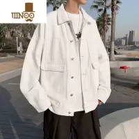 YANXU春季牛仔外套男设计感小众宽松大口袋衣服日系复古工装夹克潮