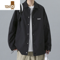YANXU美式vintage翻领外套男士款潮牌工装夹克春季男生棒球服上衣