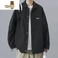 YANXU美式vintage翻领外套男士款潮牌工装夹克春季男生棒球服上衣